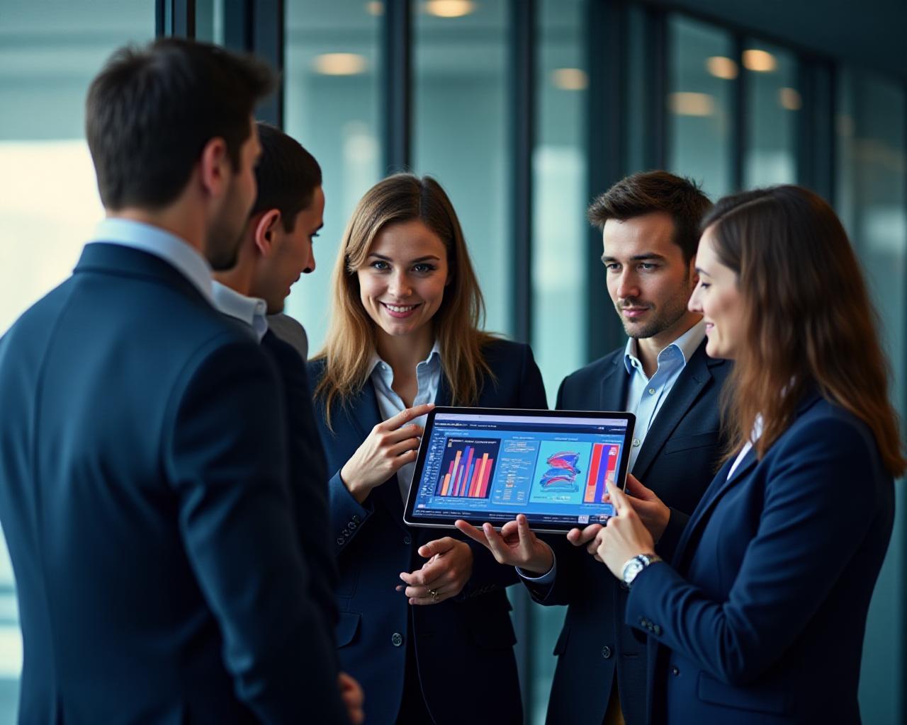 Business people analyzing growth charts