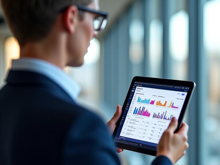 Manager viewing performance dashboard